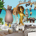Cartoon Animal Wallpaper Mural | Monkey Lion Giraffe Children's Wallpaper - Carving wallpaper