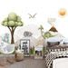 Cartoon dinosaur wallpaper mural | Dinosaur Sun - Carving wallpaper