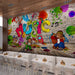 Cartoon letters wallpaper mural | full of fun, colorful wallpaper - Carving wallpaper