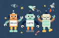 Cartoon robot space wallpaper mural | Children's room - Carving wallpaper