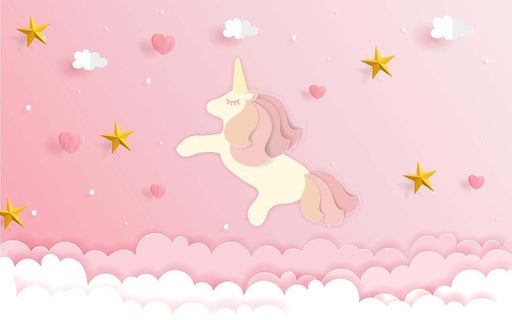 Cartoon Unicorn Mural Wallpaper | Yunxing Love Children's Wallpaper - Carving wallpaper