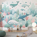 ✨ Cartoon Whale Wallpaper Mural – Playful Underwater Adventure for Kids' Room & Living Space