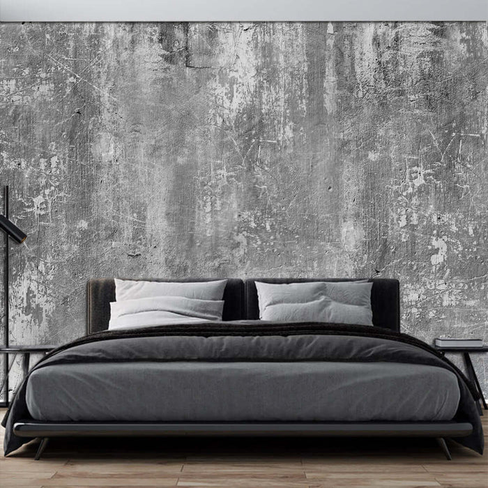 Cement textured wallpaper mural | Minimalist decorative wall in living room and study