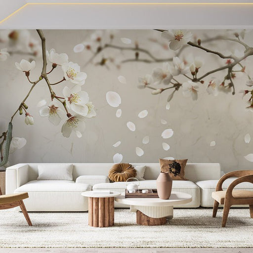 Cherry Blossom Wallpaper Mural | Elegant Flowers - Carving wallpaper