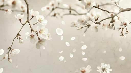 Cherry Blossom Wallpaper Mural | Elegant Flowers - Carving wallpaper