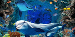 Underwater World Wallpaper Mural – Vibrant Ocean Theme with Dolphins & Coral for Kids' Room Decor