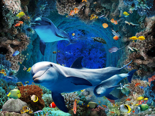 Childhood Ocean Wallpaper Mural | Underwater World Theme Wallpaper - Carving wallpaper