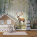 Children's bedroom wallpaper | Deer and deer in the magical forest - Carving wallpaper