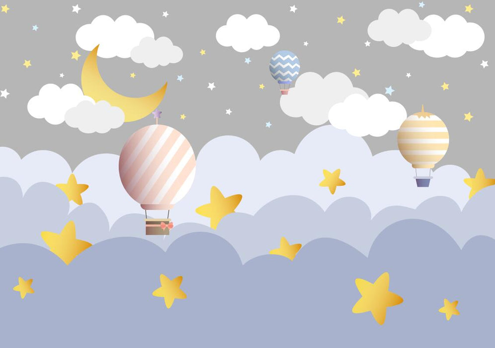 Children's Cloud Wallpaper Mural | Dreamy Cartoon Theme Wallpaper - Carving wallpaper
