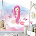 Children's Dreamy Color Wallpaper Mural | Pink Mermaid - Carving wallpaper