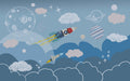 Children's room space wallpaper | Cartoon universe mural