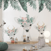 Children's room wallpaper deer crown and flower crown - Carving wallpaper