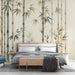 Chinese bamboo wallpaper mural | Bamboo leaves with alternating density - Carving wallpaper