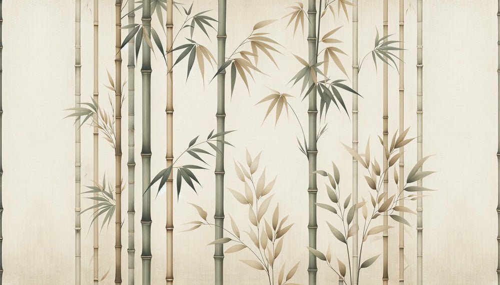 Chinese bamboo wallpaper mural | Bamboo leaves with alternating density - Carving wallpaper