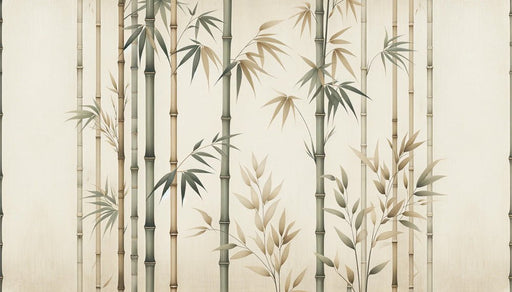 Chinese bamboo wallpaper mural | Bamboo leaves with alternating density - Carving wallpaper