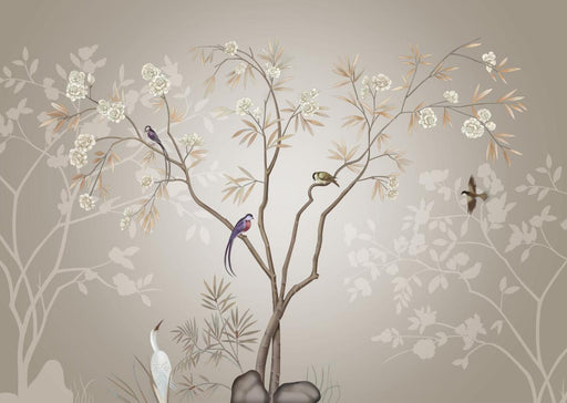 Chinese Flower and Bird Wallpaper Mural | New Chinese Style - Carving wallpaper