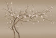 Chinese Flower Mural Wallpaper | Plain Branches and Blooming Flowers - Carving wallpaper