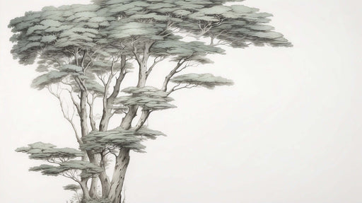 Chinese Ink Tree Wallpaper Mural | Zen-Inspired Branches & Leaves for Bedroom & Living Room