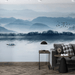 Chinese landscape wallpaper murals | ink artistic conception, lakes and mountains, birds cruise - Carving wallpaper