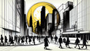 City Scenery Wallpaper Mural | Black and White Lines - Carving wallpaper
