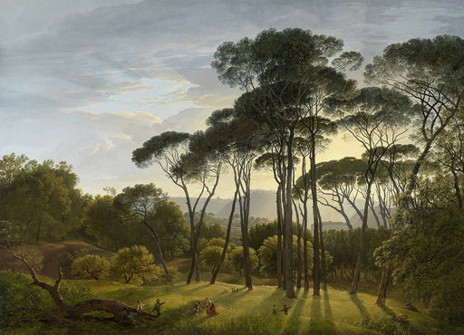 "Classic European Landscape Wallpaper Mural | Forest & Meadow Oil Painting | Elegant Living Room & Bedroom Art" - Carving wallpaper
