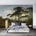 Classic European Landscape Wallpaper Mural | Forest & Meadow Oil Painting | Elegant Living Room & Bedroom Art