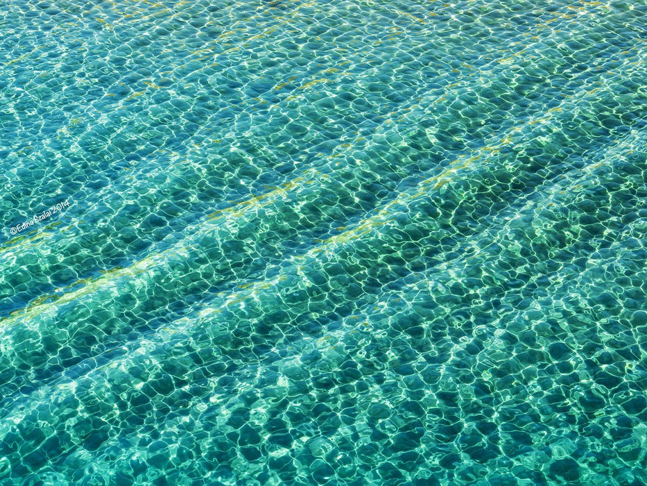 Clear Water Wave Wallpaper Mural | Blue Green Water Patterns - Carving wallpaper