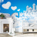 Cloud Flying Horse Wallpaper | Dreamy Flying Horse Castle Mural - Carving wallpaper