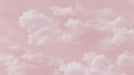 Cloud wallpaper mural | Pink background with white clouds - Carving wallpaper