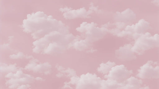 Cloud wallpaper mural | Pink background with white clouds - Carving wallpaper
