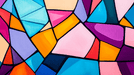 Colored glass style wallpaper mural | Geometric splicing art - Carving wallpaper