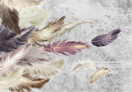 Colorful feather wallpaper mural | endowing space with dynamic beauty - Carving wallpaper