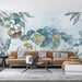 Colorful Ginkgo Leaf Mural | Watercolor Plant Wallpaper - Carving wallpaper