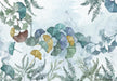 Colorful Ginkgo Leaf Mural | Watercolor Plant Wallpaper - Carving wallpaper