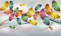Colorful Ginkgo Wallpaper Mural | Fluttering Leaves Show Vitality - Carving wallpaper