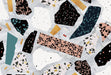 Colorful terrazzo wallpaper mural | trendy collage style wallpaper