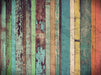 Colorful retro wooden wallpaper decor featuring vintage textured wooden planks in various shades.