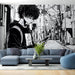 Comic Wallpaper Mural | Black and White City Streets - Carving wallpaper
