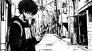 Comic Wallpaper Mural | Black and White City Streets - Carving wallpaper