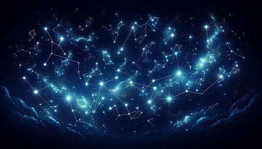 Constellation Wallpaper Mural | Midnight Blue Thousands of Stars - Carving wallpaper