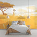 Cute and playful mongoose wallpaper mural | Warm toned grassland scenery - Carving wallpaper