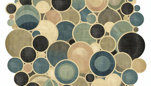 Decorative art wallpaper mural | Colorful retro circles on a white background - Carving wallpaper