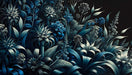 Deep sea blue-green plant wallpaper | Living room and bedroom decoration murals
