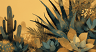 Desert plant wallpaper mural | Cactus succulent - Carving wallpaper