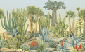 Desert plant wallpaper mural | Cactus succulent - Carving wallpaper