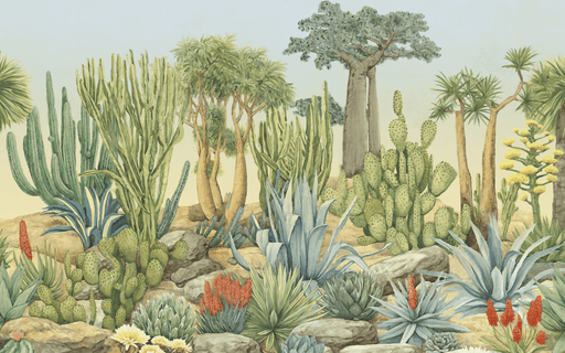 Desert plant wallpaper mural | Cactus succulent - Carving wallpaper