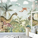 Dinosaur mural wallpaper | Creating a childlike and adventurous atmosphere - Carving wallpaper