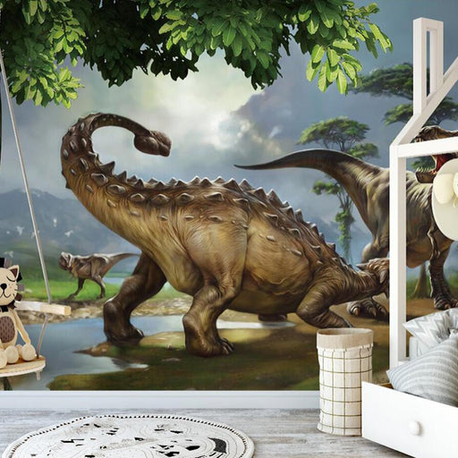 Dinosaur Wallpaper Mural | Dinosaur themed Children's Room Style Mural - Carving wallpaper