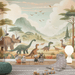 Dinosaur Wallpaper Prehistoric Landscape Soft Tone - Carving wallpaper