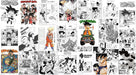 Dragon Ball Manga Wallpaper Mural - Classic Black & White Art